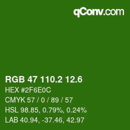 カラーコード: RGB 47 110.2 12.6 | qconv.com