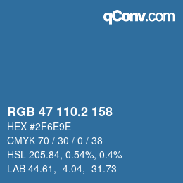 カラーコード: RGB 47 110.2 158 | qconv.com