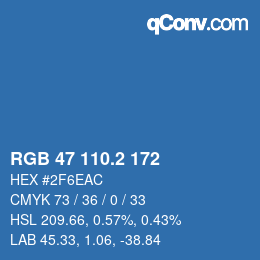 カラーコード: RGB 47 110.2 172 | qconv.com