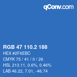 カラーコード: RGB 47 110.2 188 | qconv.com