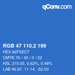 カラーコード: RGB 47 110.2 199 | qconv.com