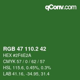カラーコード: RGB 47 110.2 42 | qconv.com