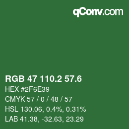 カラーコード: RGB 47 110.2 57.6 | qconv.com