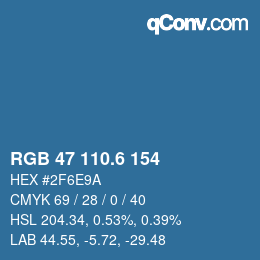 カラーコード: RGB 47 110.6 154 | qconv.com
