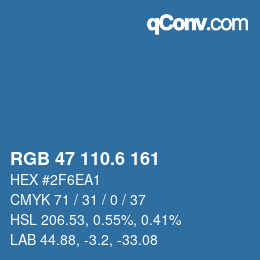 カラーコード: RGB 47 110.6 161 | qconv.com
