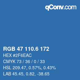 カラーコード: RGB 47 110.6 172 | qconv.com