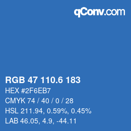 カラーコード: RGB 47 110.6 183 | qconv.com