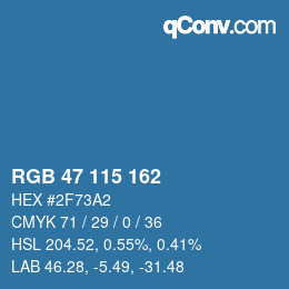 Color code: RGB 47 115 162 | qconv.com