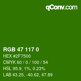 Color code: RGB 47 117 0 | qconv.com