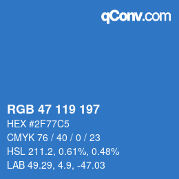 カラーコード: RGB 47 119 197 | qconv.com