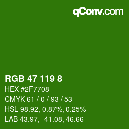 カラーコード: RGB 47 119 8 | qconv.com