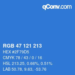 カラーコード: RGB 47 121 213 | qconv.com