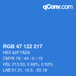 Color code: RGB 47 122 217 | qconv.com