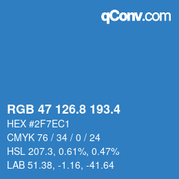 カラーコード: RGB 47 126.8 193.4 | qconv.com