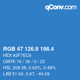 カラーコード: RGB 47 126.8 198.4 | qconv.com