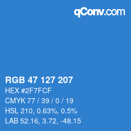 Color code: RGB 47 127 207 | qconv.com