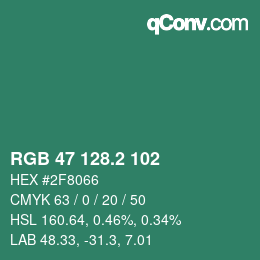 Color code: RGB 47 128.2 102 | qconv.com