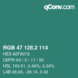 カラーコード: RGB 47 128.2 114 | qconv.com