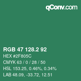 カラーコード: RGB 47 128.2 92 | qconv.com