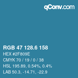 カラーコード: RGB 47 128.6 158 | qconv.com