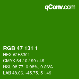 Color code: RGB 47 131 1 | qconv.com