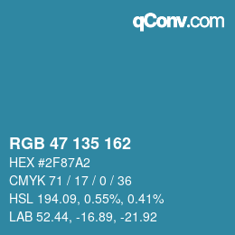 Farbcode: RGB 47 135 162 | qconv.com