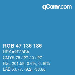 Color code: RGB 47 136 186 | qconv.com
