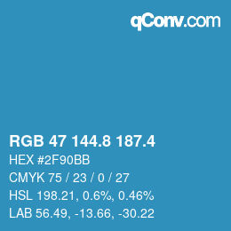 カラーコード: RGB 47 144.8 187.4 | qconv.com