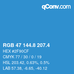 カラーコード: RGB 47 144.8 207.4 | qconv.com