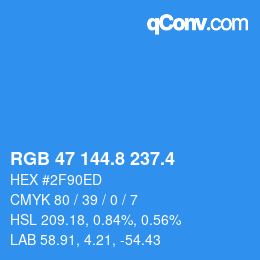 カラーコード: RGB 47 144.8 237.4 | qconv.com