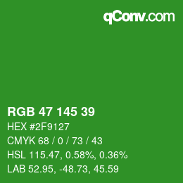 Color code: RGB 47 145 39 | qconv.com