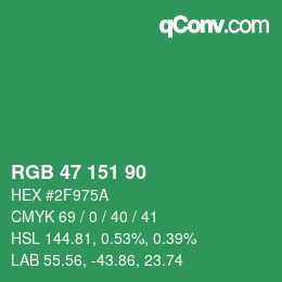 Color code: RGB 47 151 90 | qconv.com