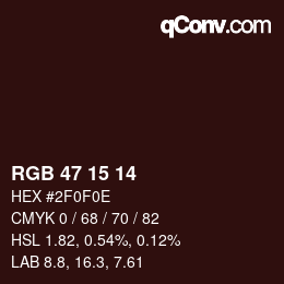 Color code: RGB 47 15 14 | qconv.com