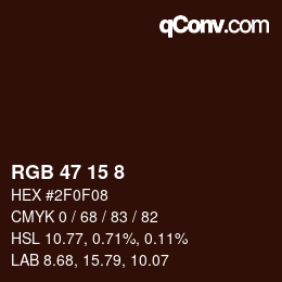 カラーコード: RGB 47 15 8 | qconv.com