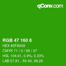 颜色代码: RGB 47 160 8 | qconv.com