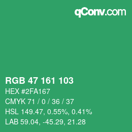Color code: RGB 47 161 103 | qconv.com