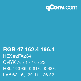 カラーコード: RGB 47 162.4 196.4 | qconv.com