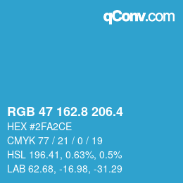 カラーコード: RGB 47 162.8 206.4 | qconv.com