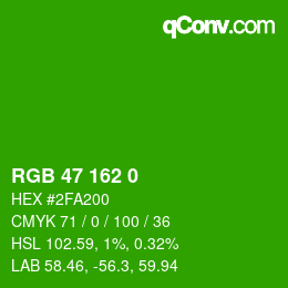 Color code: RGB 47 162 0 | qconv.com