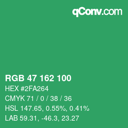Color code: RGB 47 162 100 | qconv.com