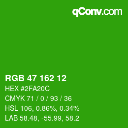 Color code: RGB 47 162 12 | qconv.com