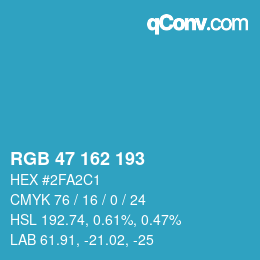 Color code: RGB 47 162 193 | qconv.com
