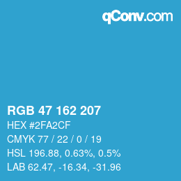 Color code: RGB 47 162 207 | qconv.com