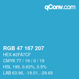 Color code: RGB 47 167 207 | qconv.com