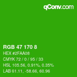 Color code: RGB 47 170 8 | qconv.com