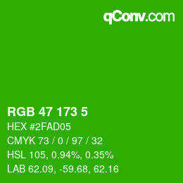Color code: RGB 47 173 5 | qconv.com