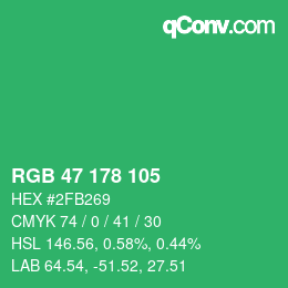 Color code: RGB 47 178 105 | qconv.com
