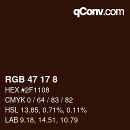 Color code: RGB 47 17 8 | qconv.com