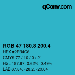 カラーコード: RGB 47 180.8 200.4 | qconv.com