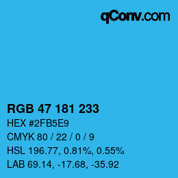 Color code: RGB 47 181 233 | qconv.com